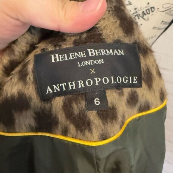 Helene Berman X Anthropologie Faux Feather Leopard Jacket size 6 - Picture 10 of 10